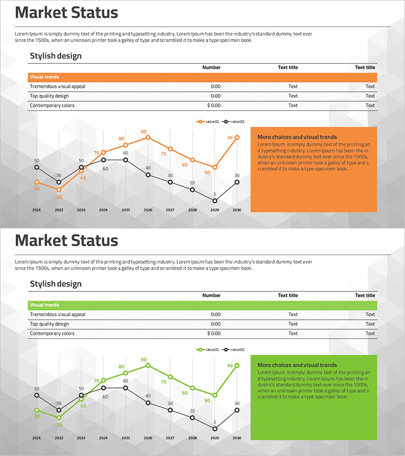 시장 비교 분석 꺾은선 그래프 – 경쟁사 분석과 시각적 효과