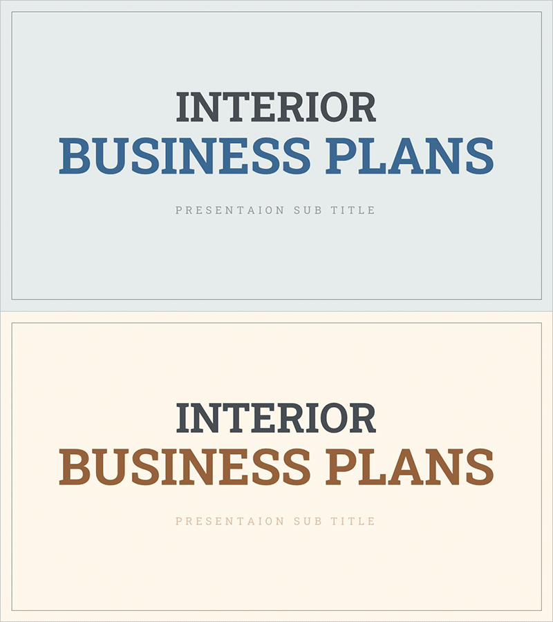 인테리어 사업계획서 템플릿 표지