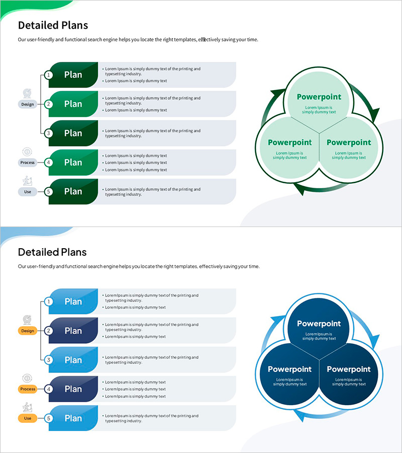 상세 계획을 시각화한 슬라이드 템플릿 - 협업과 프로세스