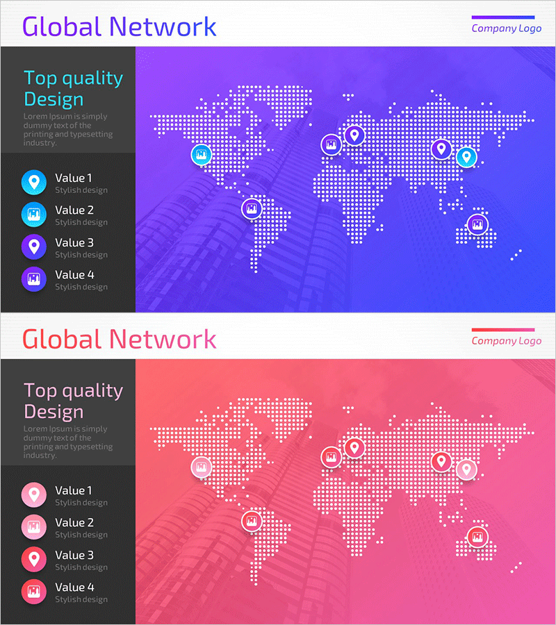 글로벌 목표 시장 전략 – 글로벌 네트워크 다이어그램
