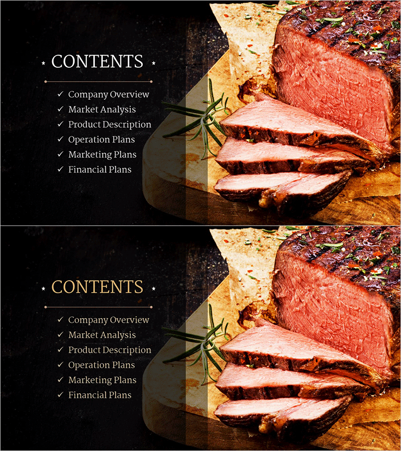 레스토랑 사업 계획 템플릿 목차