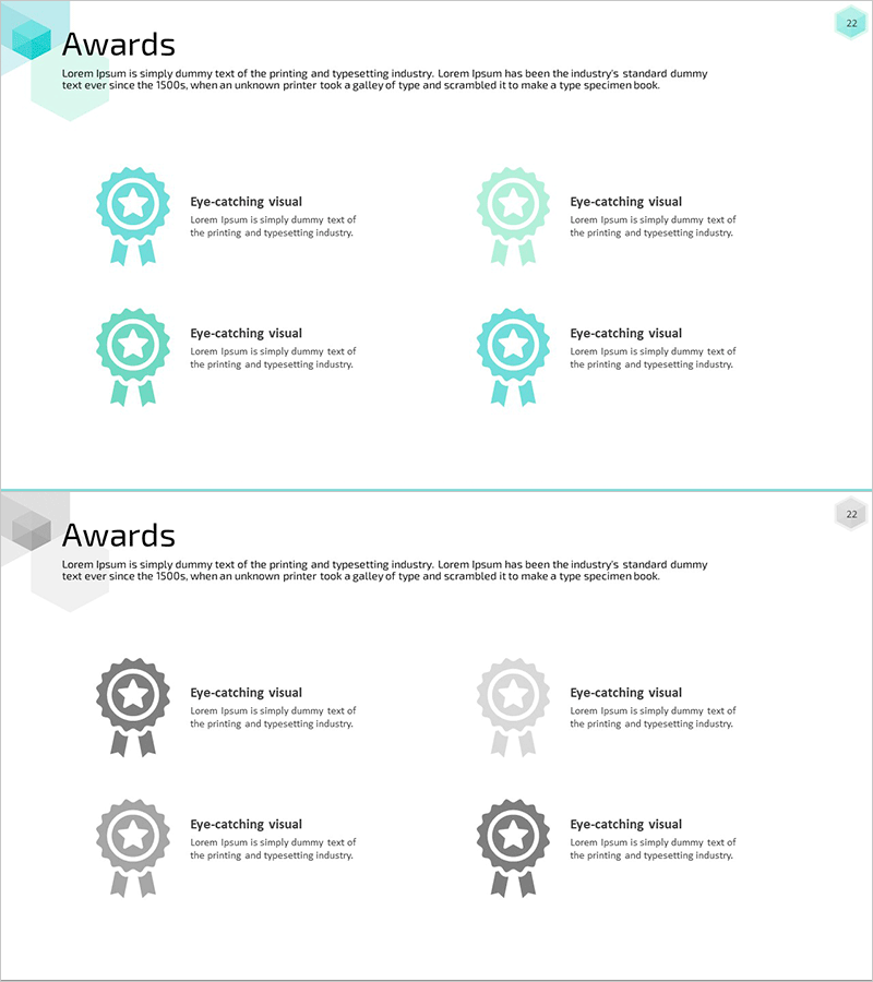 회사를 돋보이게 하는 수상 경력 소개 슬라이드