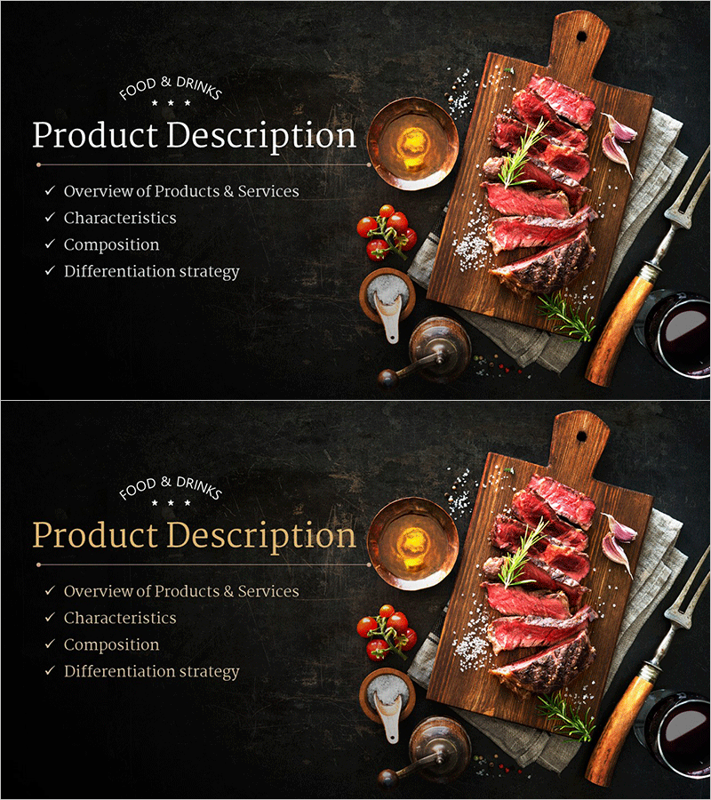 레스토랑 사업 계획 템플릿 간지