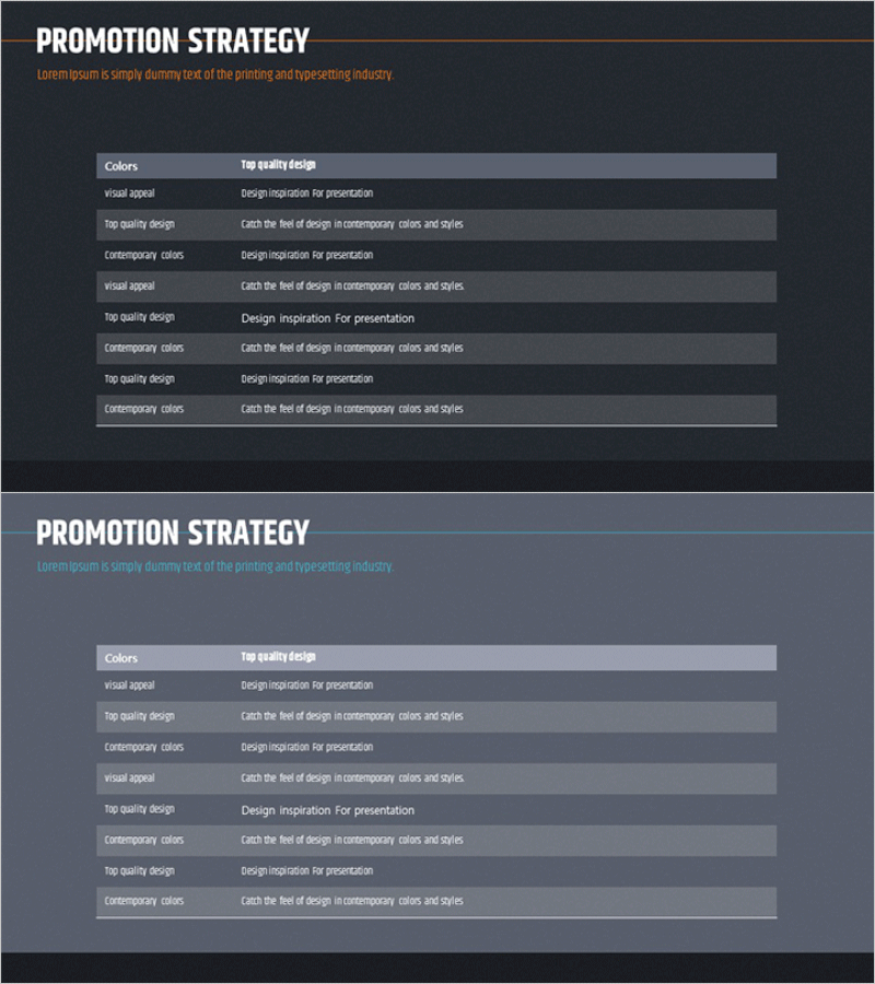 마케팅 전략 발표용 프레젠테이션 템플릿 – 직관적이고 세련된 디자인