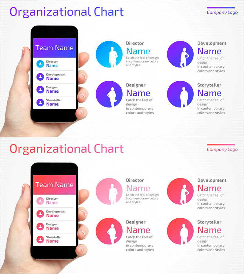 주요 팀 인력 프로필 - 조직도를 활용한 인포그래픽
