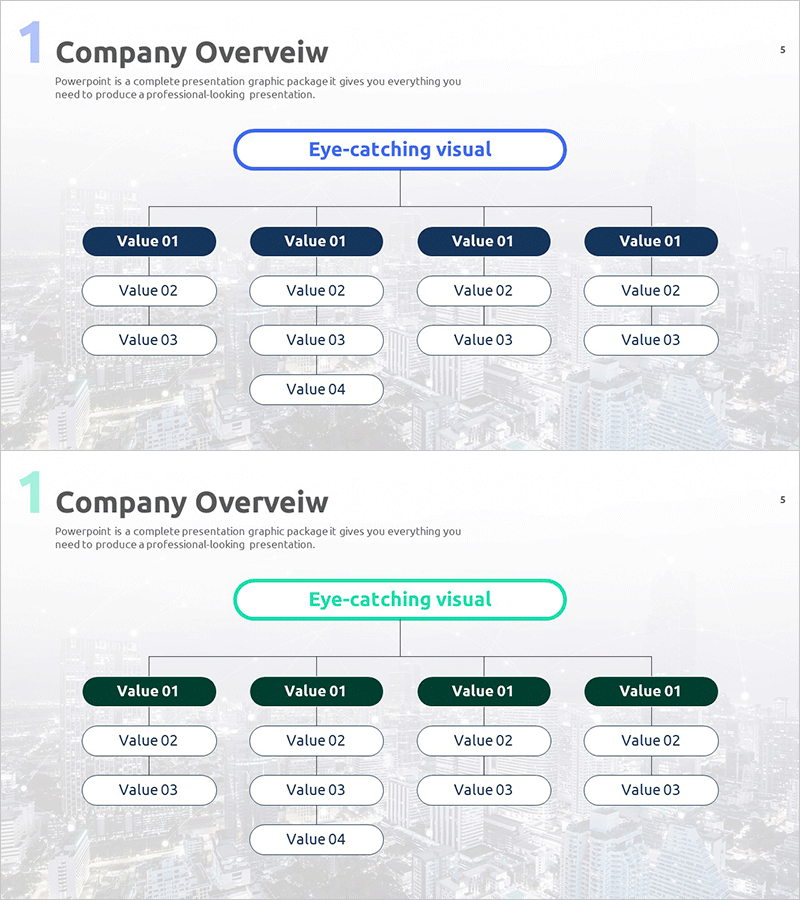 기업 조직도 구조 다이어그램 – 회사 개요