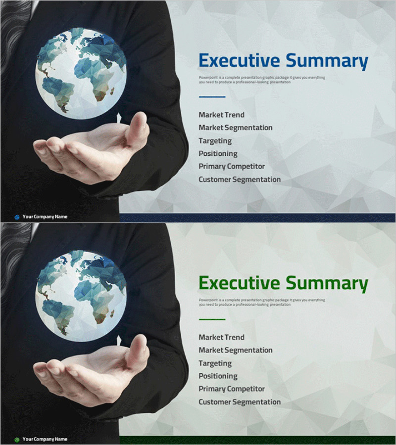 글로벌 사업가의 마케팅 기획서 템플릿 간지