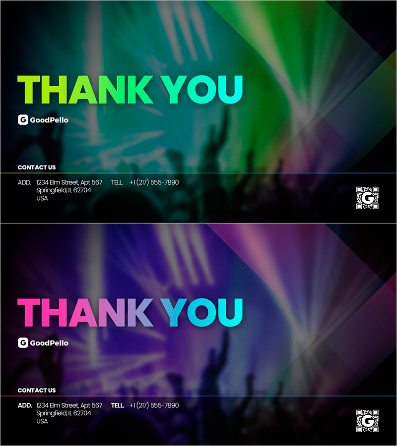 모던한 디자인의 감사 인사 슬라이드 – 비즈니스와 친근함