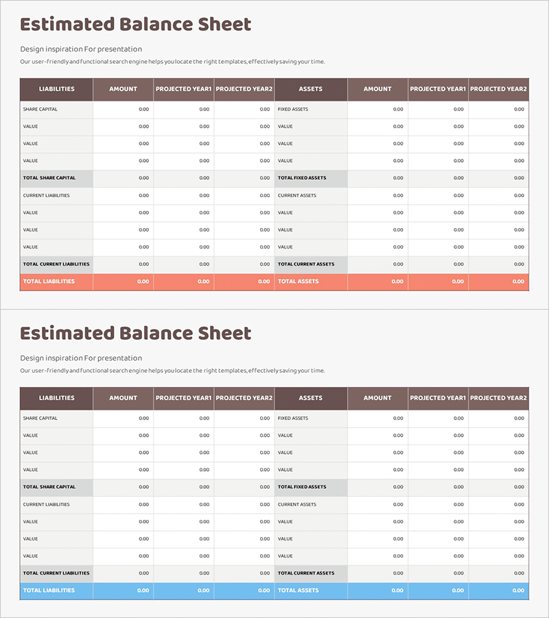 재무 성과 분석을 위한 다이어그램 테이블 슬라이드