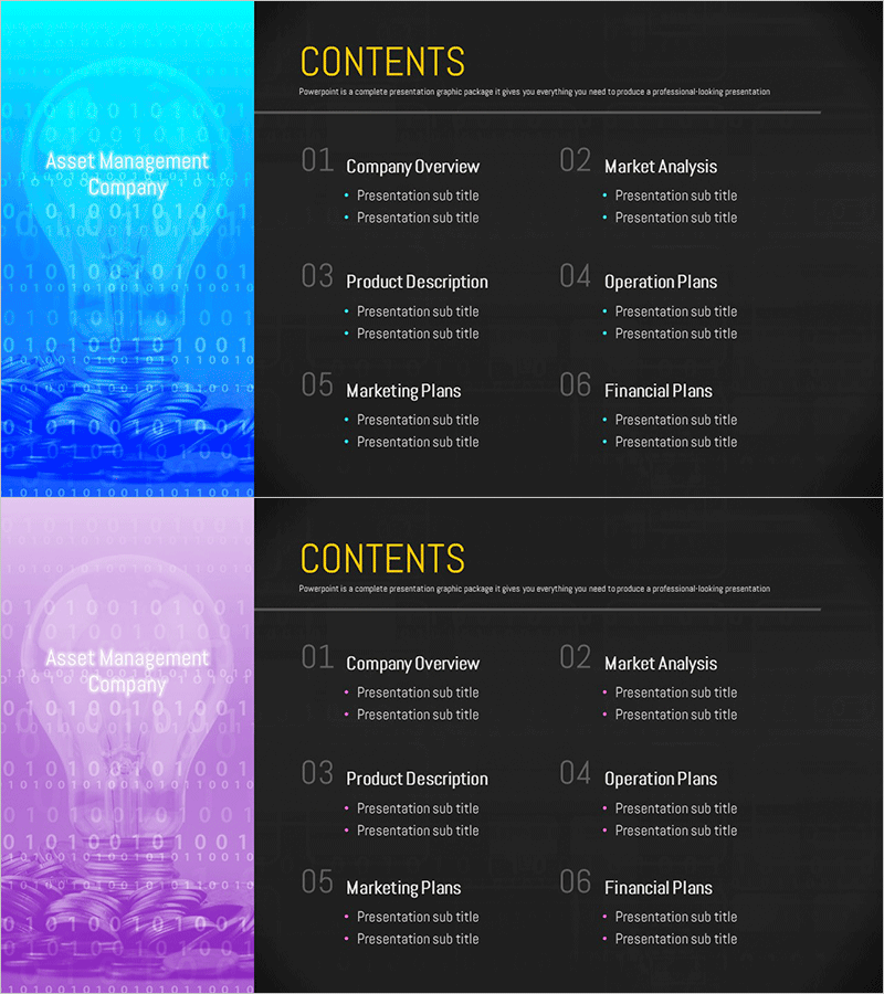 자산 관리 사업계획서 템플릿 목차