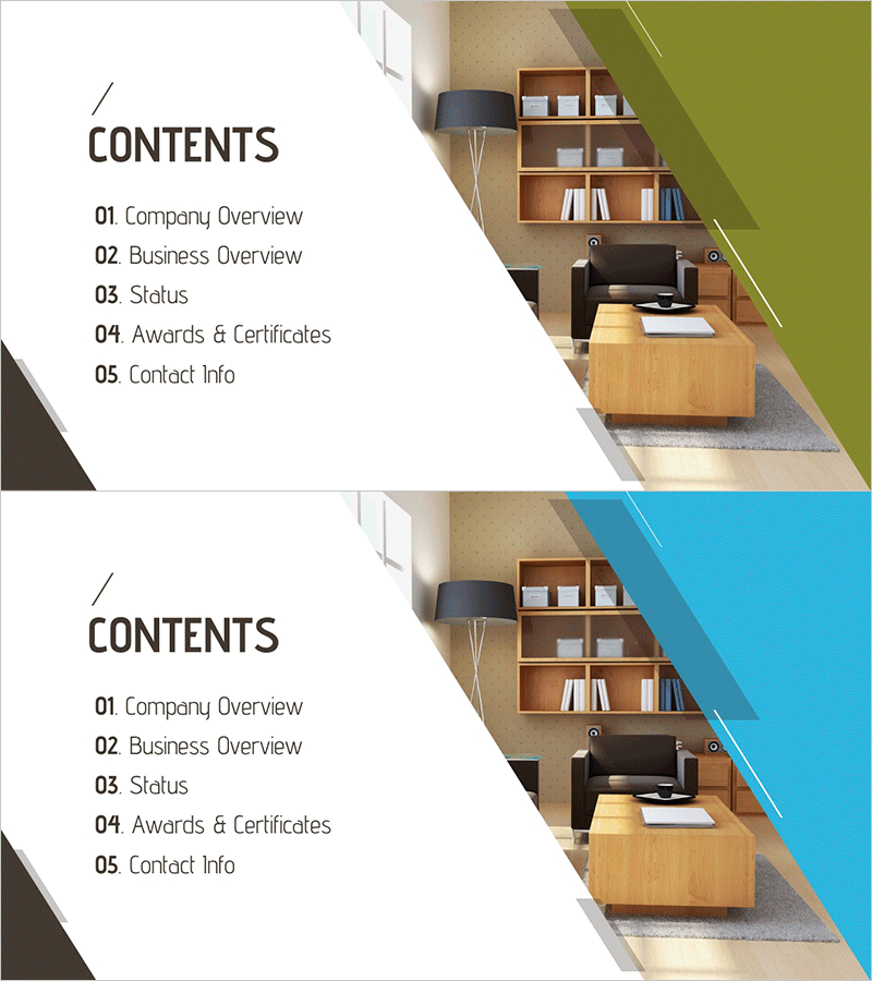 가구 회사소개서 템플릿 목차 – 정보와 명확성