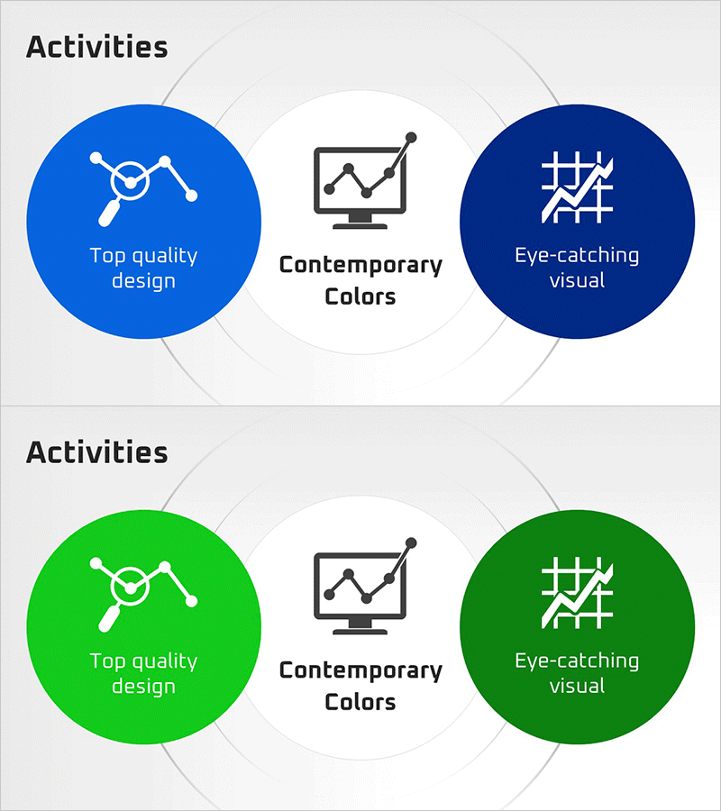분석 활동 영역 아이콘 다이어그램 – 비즈니스 전략 시각화