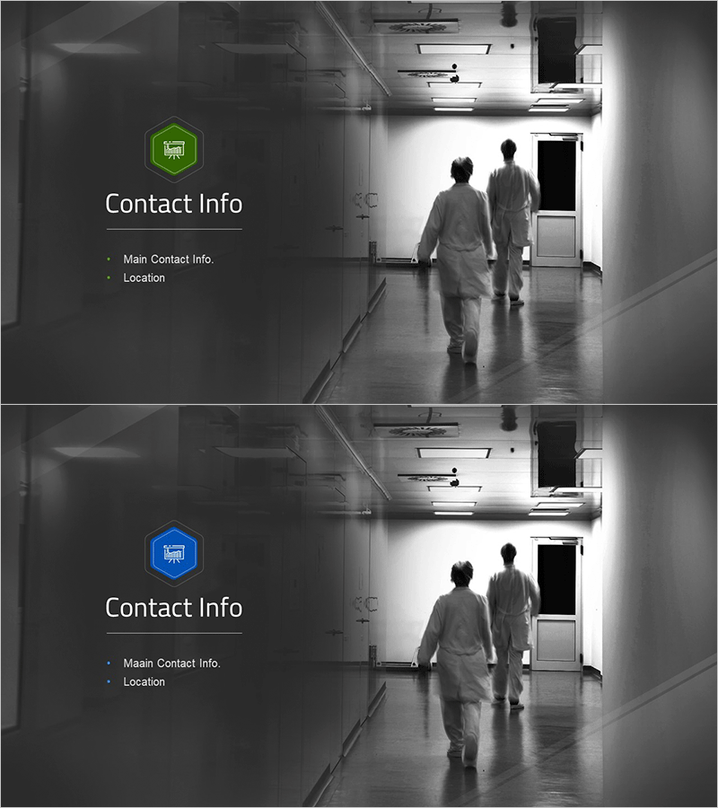 병원 회사소개서 슬라이드 – 연락처 정보