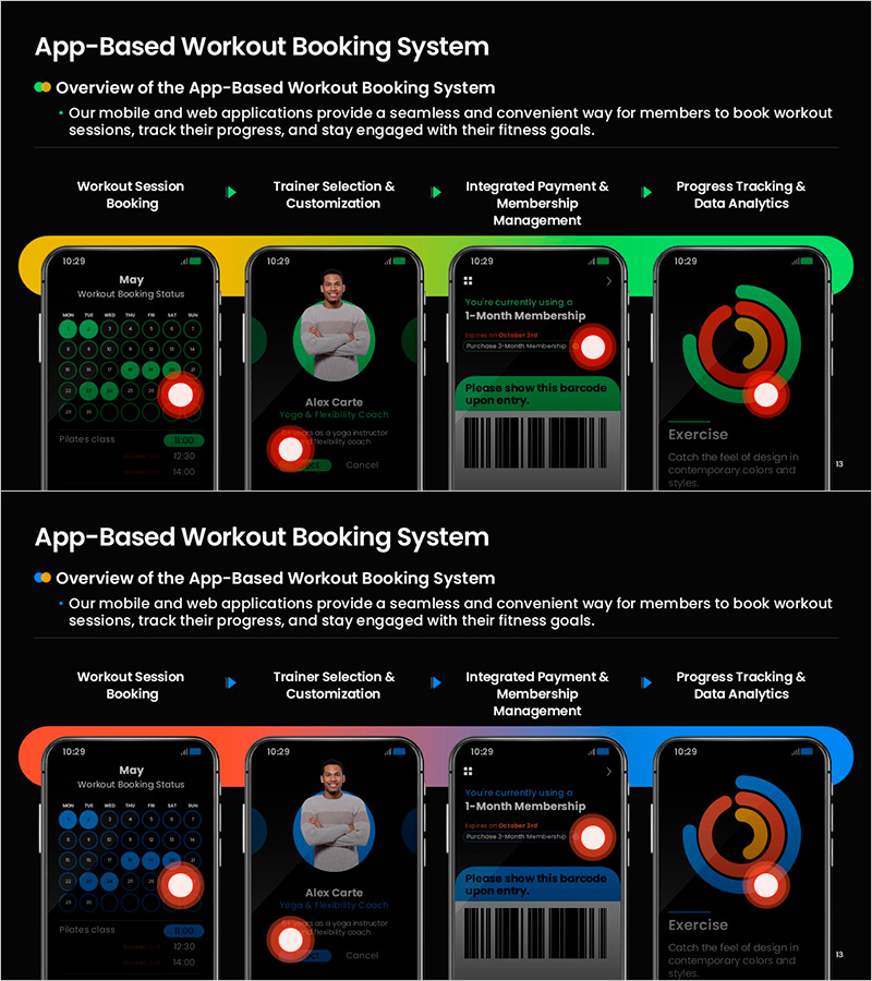 앱 기반 개인 운동 예약 시스템 – 직관적 다이어그램