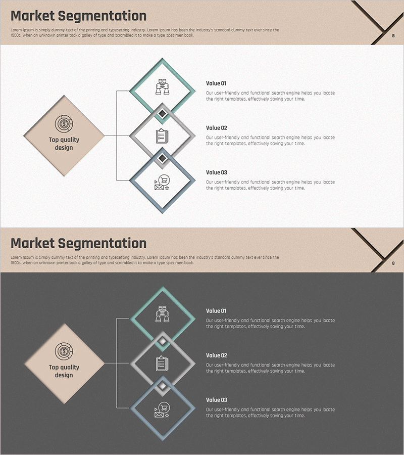 시장 세분화 사각 중첩 다이어그램 – 분석과 통찰