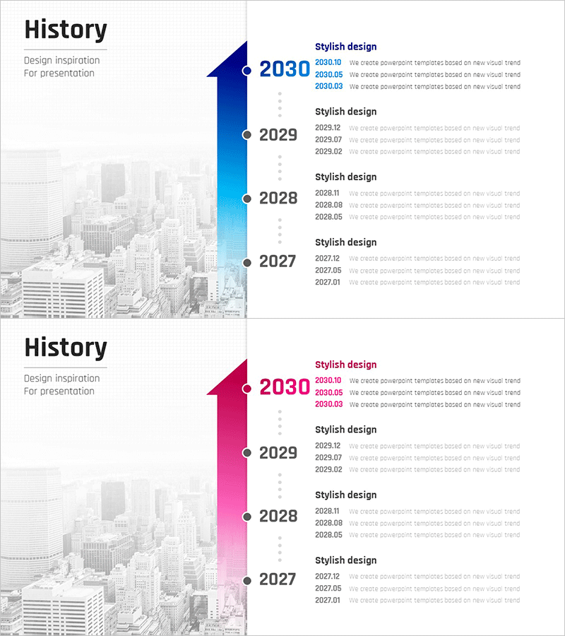 성공을 향한 여정 기업 히스토리 슬라이드
