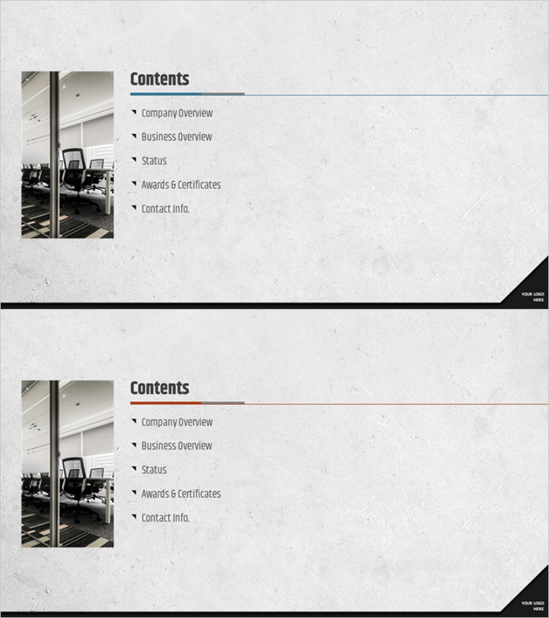 콘크리트 테마 회사소개서 목차