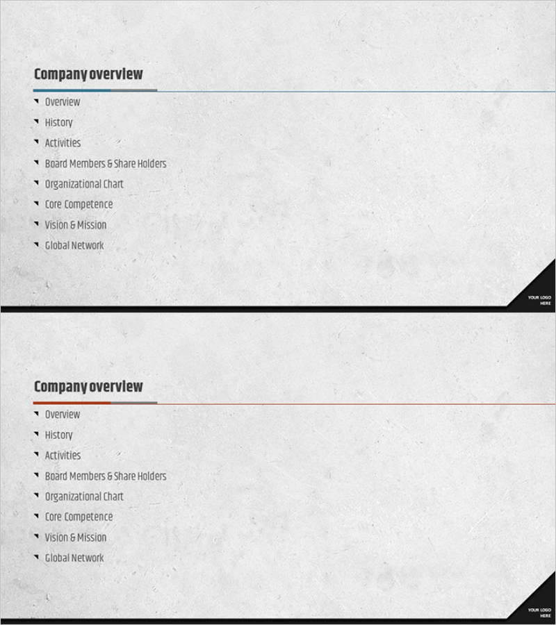 콘크리트 테마 회사소개서 간지 – 전문성과 신뢰