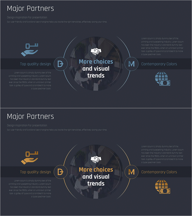 파트너 소개를 위한 모던 디자인 슬라이드