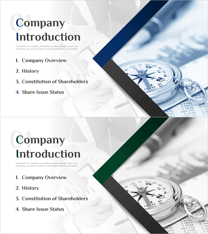 모던 라인 IR 템플릿 간지 – 전문적이고 세련된 소개