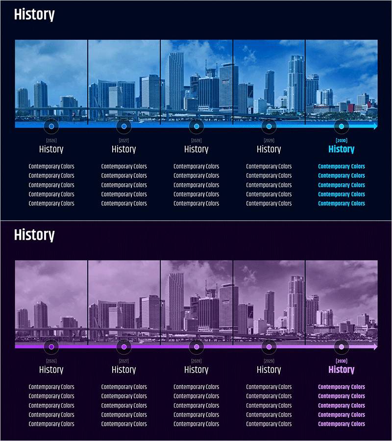 주요 성장 과정 히스토리 슬라이드