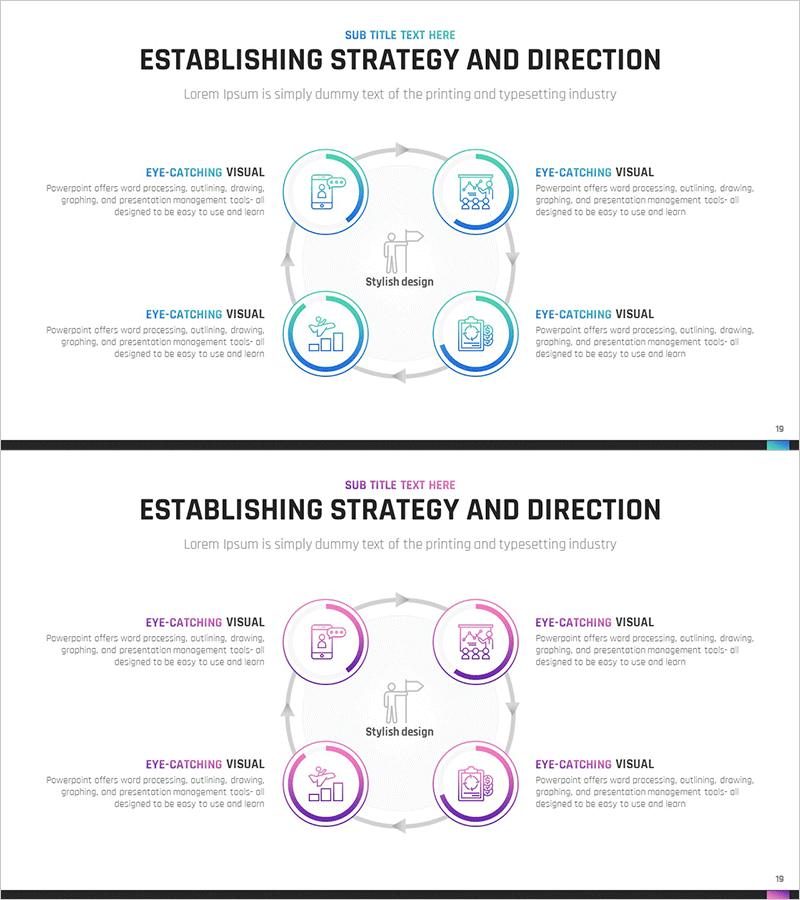 사업 전략 방향 다이어그램 – 비즈니스 비전 확립