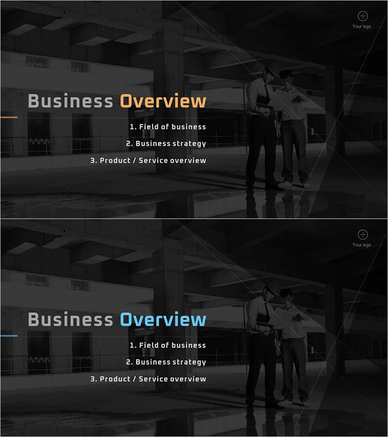 세련된 회사소개서 템플릿 – 비즈니스 개요