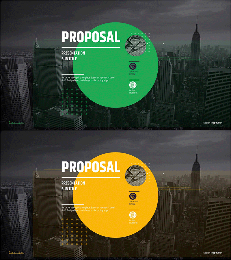 모던 시티 테마 제안서 표지 – 활동적인 도시의 이미지