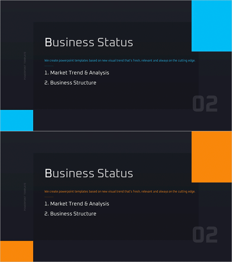 성공 트렌드 IR 템플릿 간지 – 기업 현황 시각화