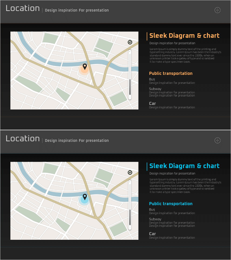 회사 약도 & 이용 교통수단 – 명확한 길안내를 위한 슬라이드