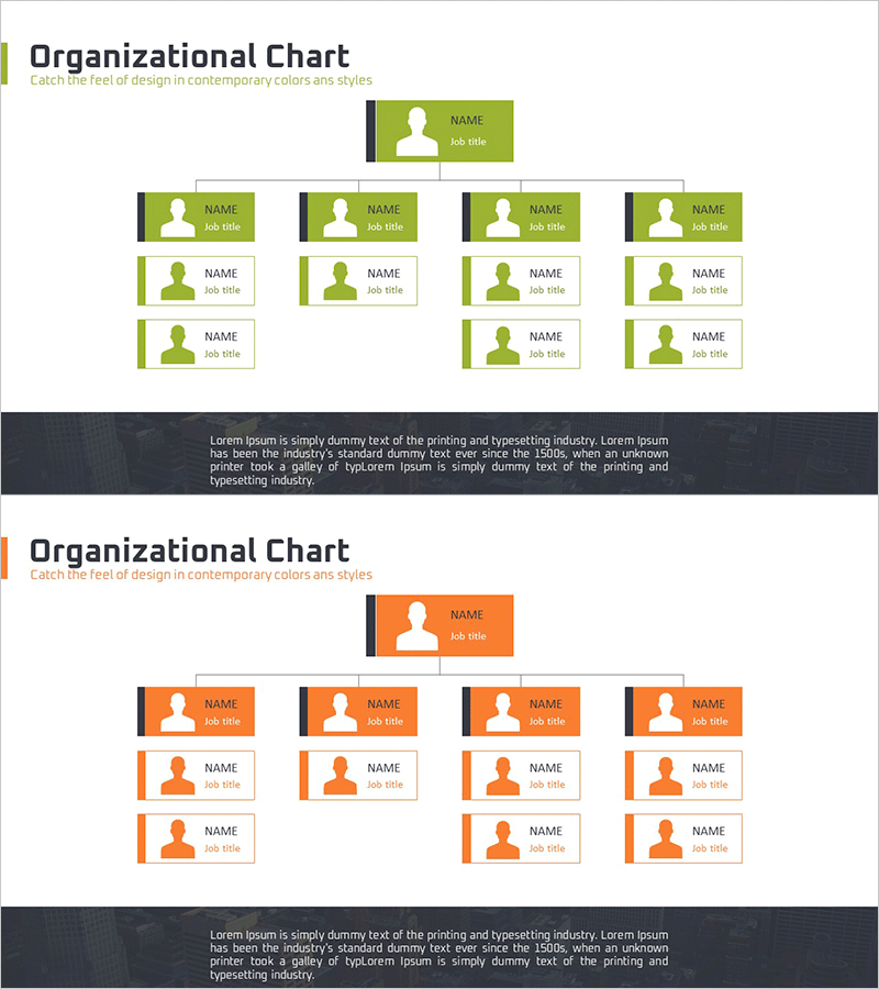 실루엣 네임택 조직도 다이어그램