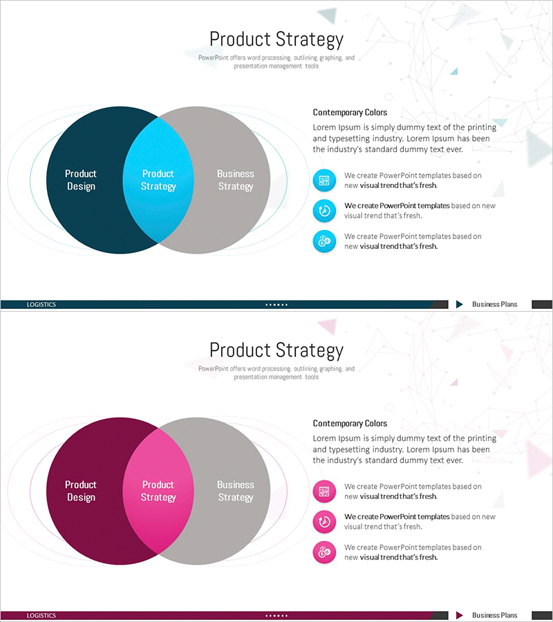 비즈니스 전략 중첩 다이어그램 – 효과적인 사업전략 시각화