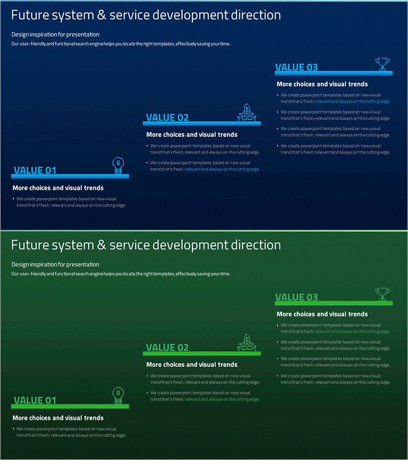 아이디어 개발 단계별 계획을 위한 다이어그램 슬라이드 – 혁신과 비전