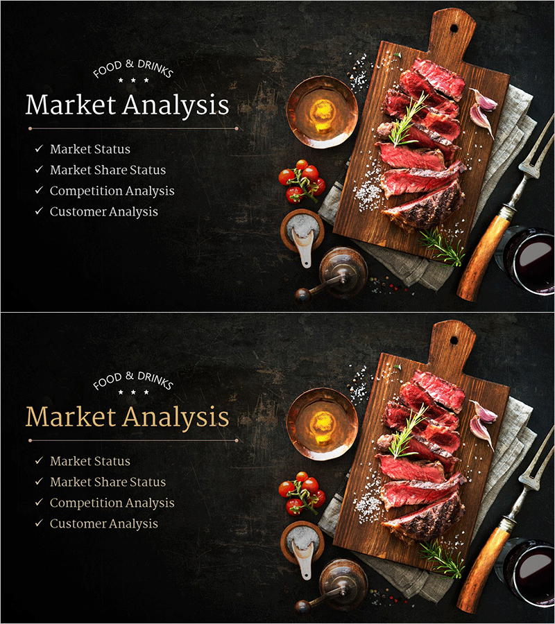 레스토랑 사업 계획 템플릿 간지 - 시장 분석 슬라이드