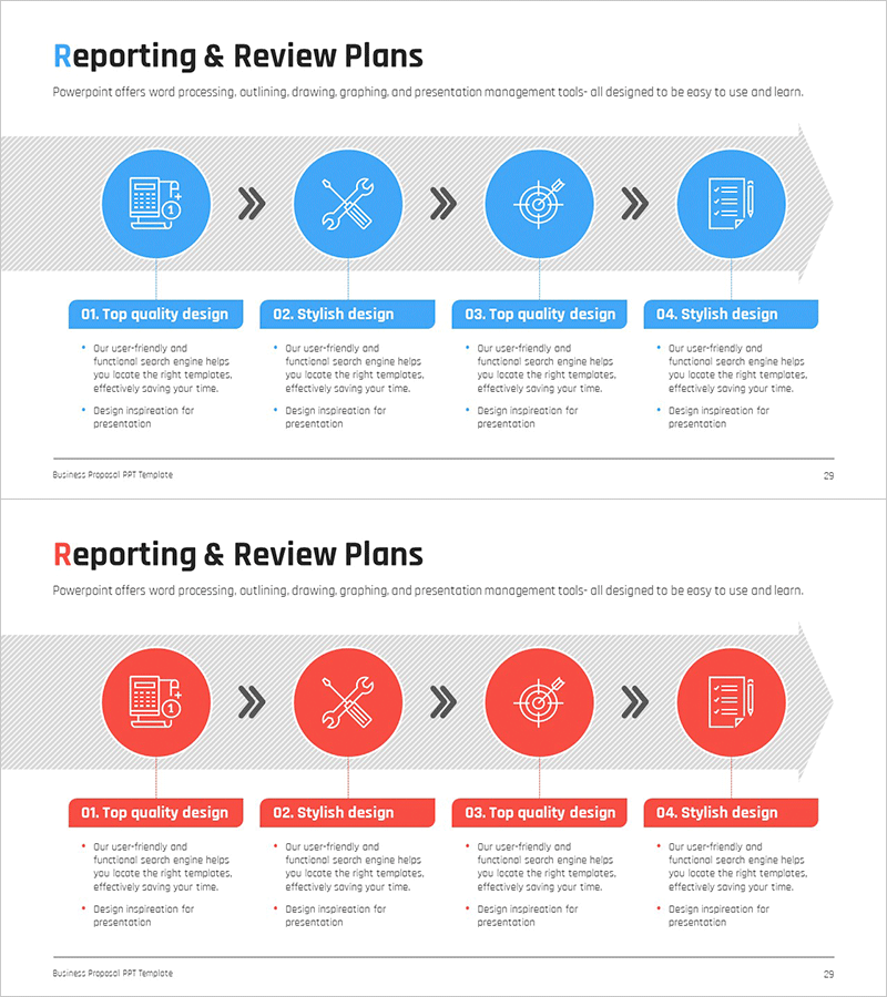 사업 보고 선형 다이어그램 – 명확한 수행계획 전달