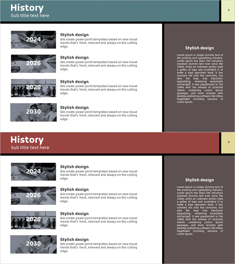 비즈니스 연혁 소개 슬라이드