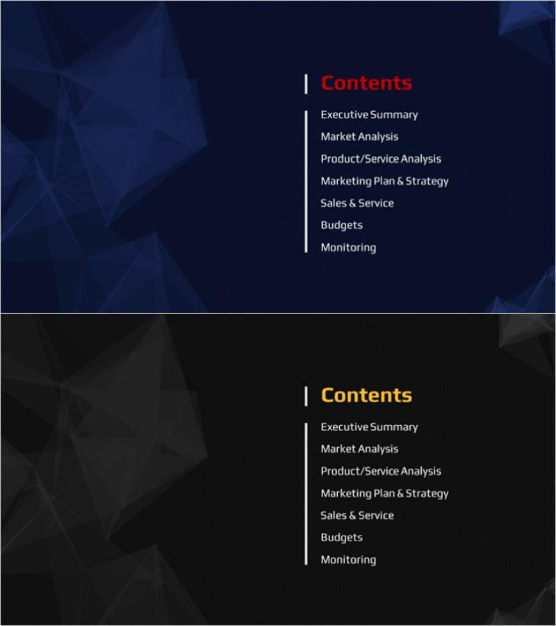 다이아몬드 테마 마케팅 기획서 템플릿 목차