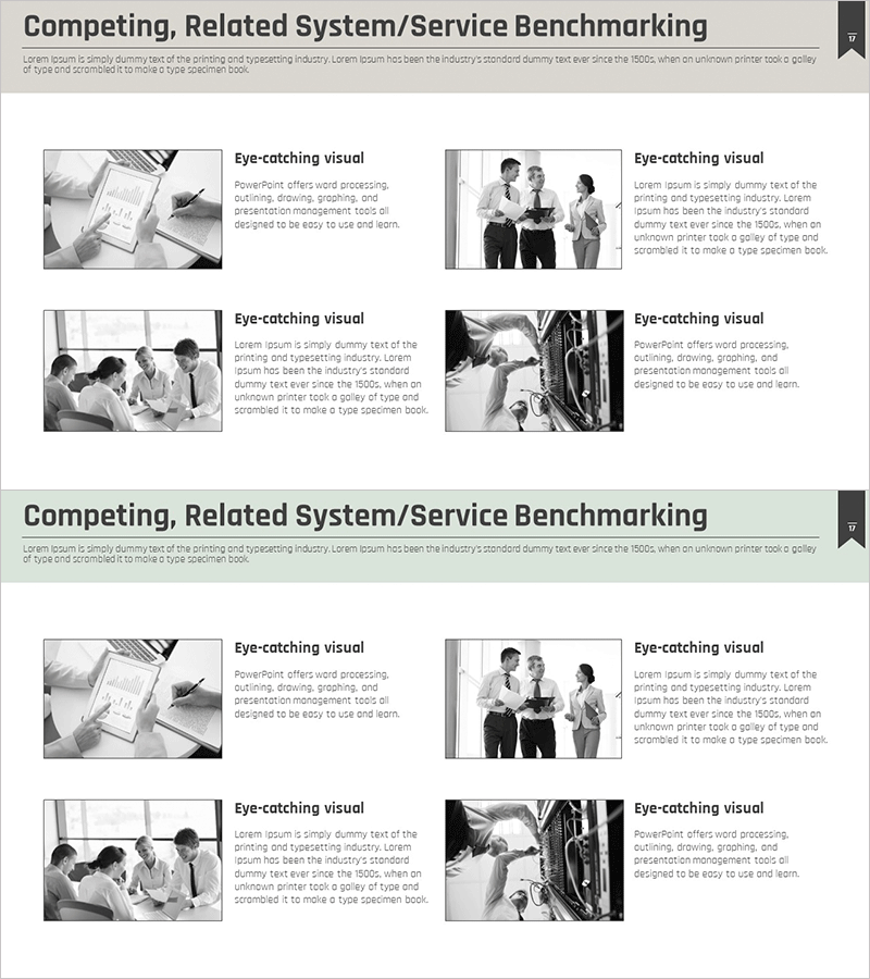 비즈니스 프로그램 소개 – 그린 컬러와 클러스터 다이어그램
