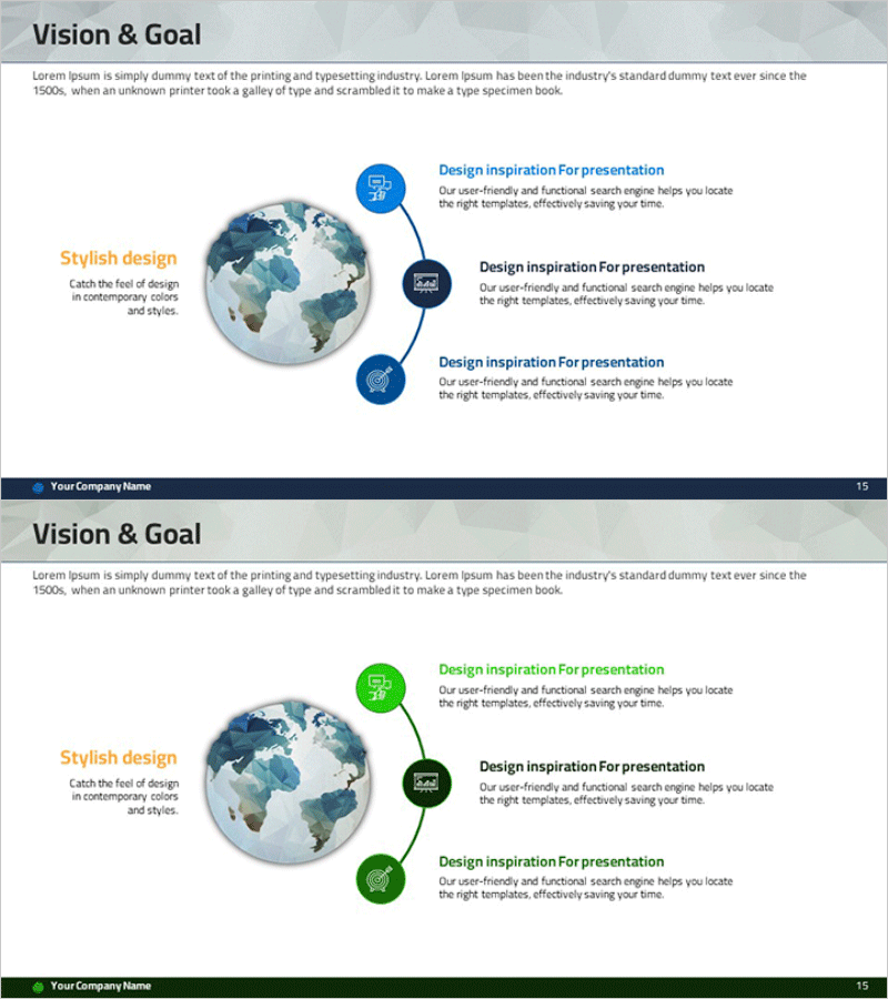 글로벌 기업 비전과 목표 다이어그램