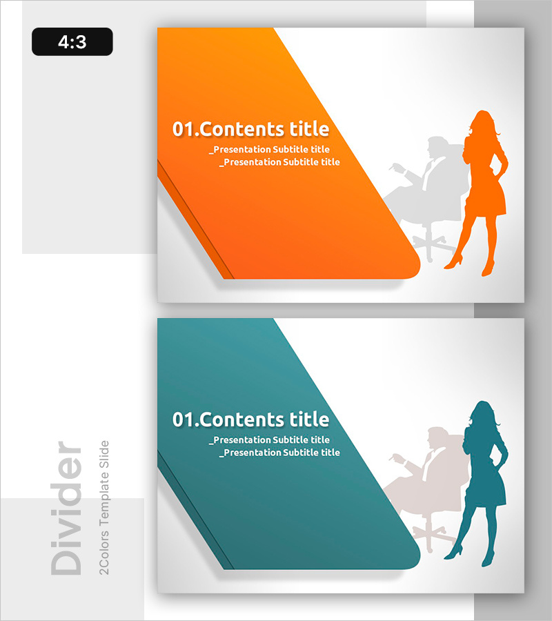 비즈니스 실루엣 간지 슬라이드 – 전문성과 창의성