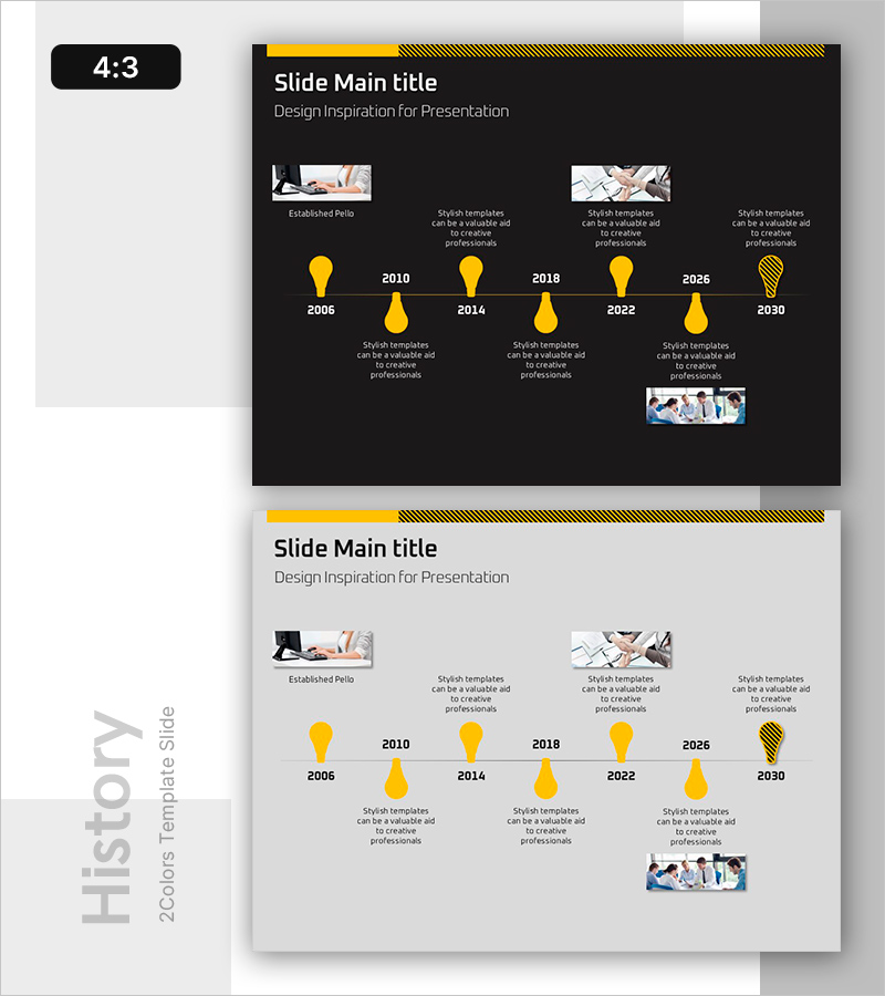 창의적 도약의 발자취 – 발전 과정을 시각화한 슬라이드