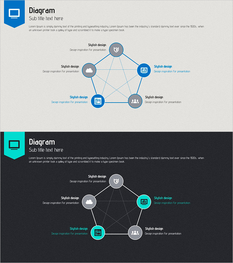 온라인 템플릿 다이어그램3 – 기술 부문에서의 효과적인 정보 전달