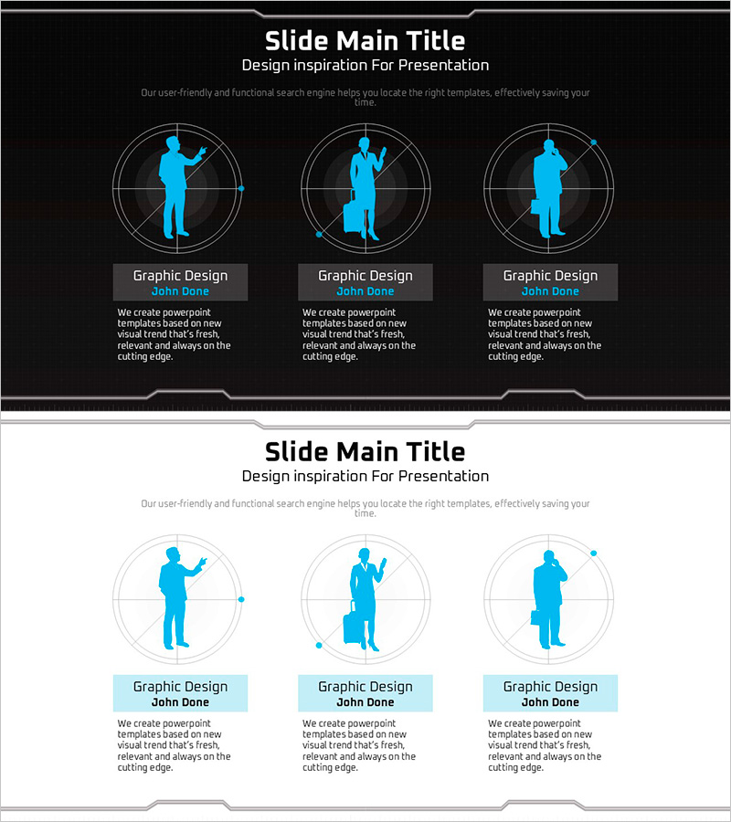 기하학 무늬 와이드 피피티 실루엣과 정보 – 시장 분석에 최적화
