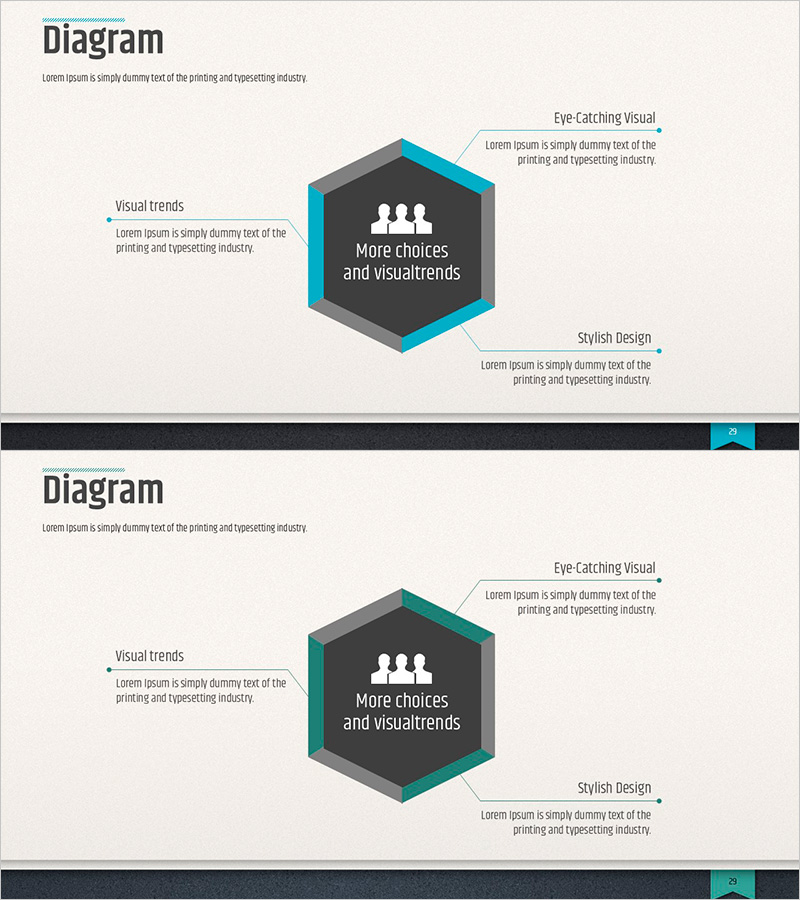 모던 비즈니스 템플릿 다이어그램3 – 사업 전략과 서비스 구축 방안