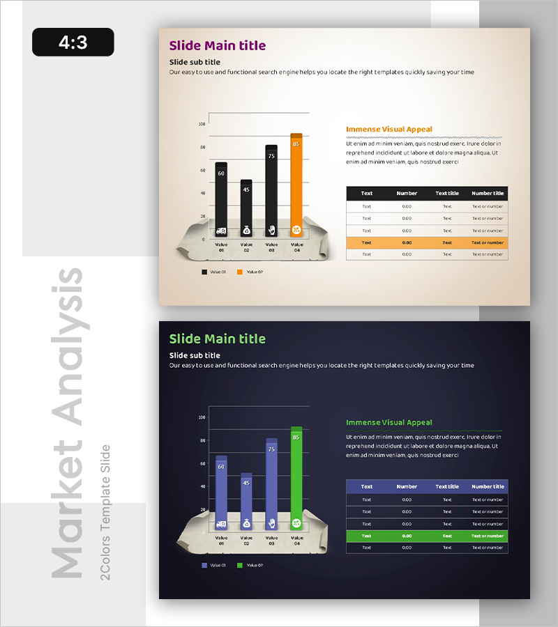 친환경 항목 비교 분석 슬라이드 – 시장 경쟁 우위