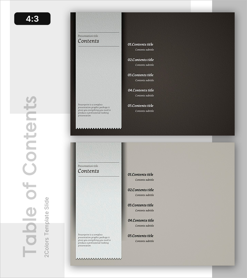 북마크 디자인 PPT 목차 – 간결하고 세련된 구성