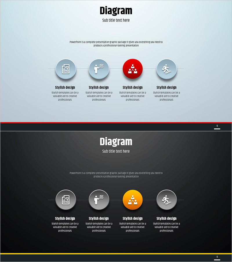 심플 원형 템플릿 다이어그램1 – 사업 관리 및 추진 계획