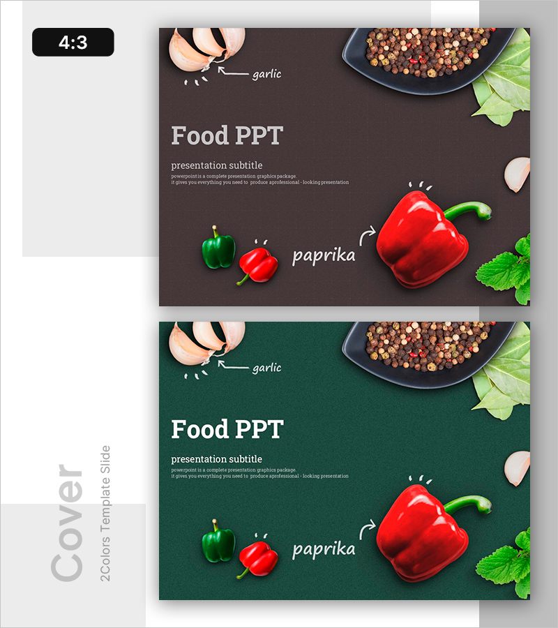건강한 식재료 푸드 템플릿 표지