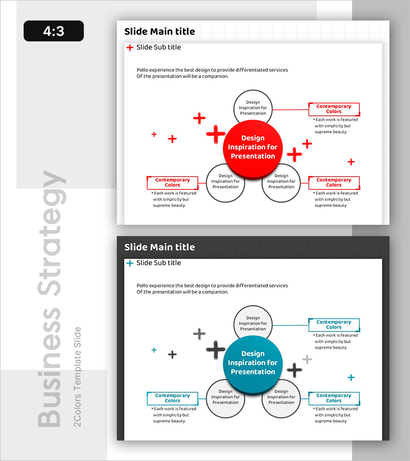 헬스케어 PPT 전략 다이어그램 – 사업 비전과 해결 방안