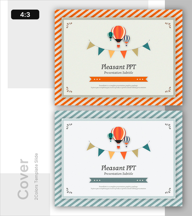 즐거운 열기구 PPT 표지 – Happy Hot Air Balloon